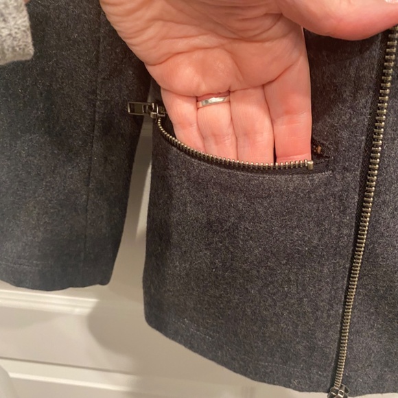 Vans Women Charcoal Grey Wool Blend Motorcycle Size S Jacket - Picture 5 of 11